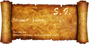 Stumpf Ivonn névjegykártya